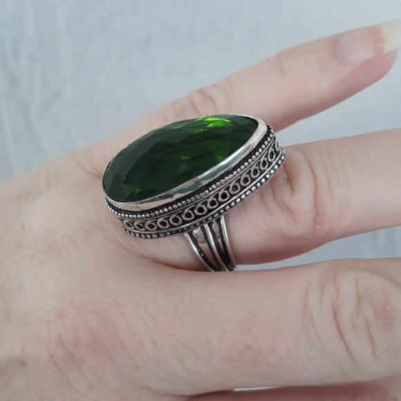 New Green Quartz 925 Silver Ring. - Picture 3 of 8